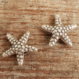 Hill Tribe Silver Textured Starfish Bead