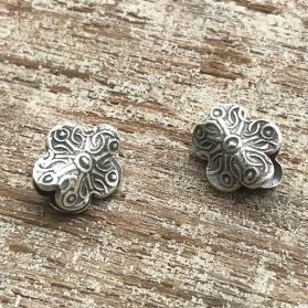 Fine Hill Tribe Silver Multi Printed Butterfly Bead