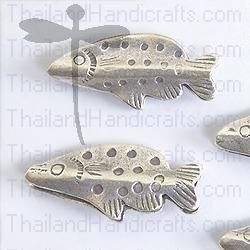 Hill Tribe Silver Rustic Fish Bead
