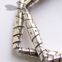Fine Hill tribe Silver oVal Wrapped Tube Beads Strand