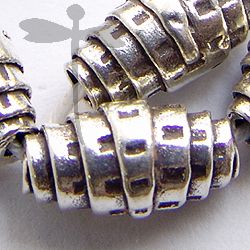 Hill tribe Silver Curled Oval Bead