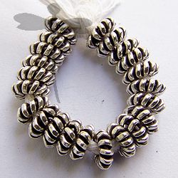 Hill Tribe Silver Twist Spiral Beads