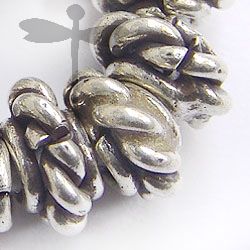 Hill Tribe Silver Twist Spiral Beads
