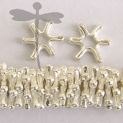 Hill Tribe Silver White Star Bead