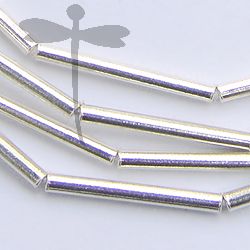 Hill Tribe Silver Cylinder Tube Beads Strand