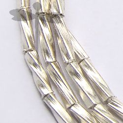 Hill Tribe Silver Twist Tube Beads Strands