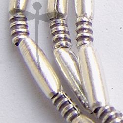 Hill tribe Silver Long Oval Shaped Tube Beads Strand