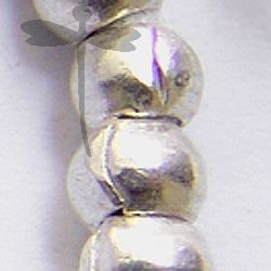 Hill Tribe Silver PLain Round Beads Strand