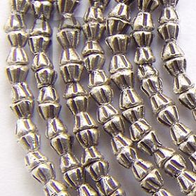 Fine Karen Silver Mini Hourglass Shaped Beads Strand