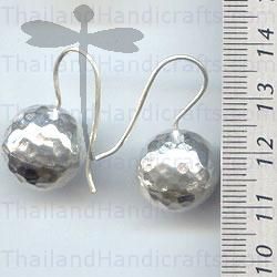 HILL TRIBE SILVER HAMMERED BALL EARRINGS







