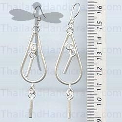 HILL TRIBE SILVER DEW DROP WITH HANGING STICK EARRINGS