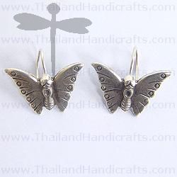 Fine Karen Silver Butterfly Earrings