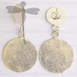 HILL TRIBE SILVER DOUBLE HANGING CIRCLE EARRINGS