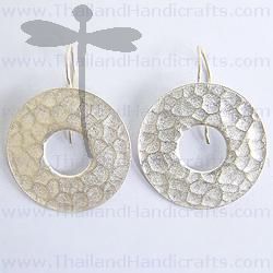 HILL TRIBE SILVER HAMMERED CIRCLE EARRINGS





