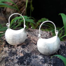 Handmade Fine Silver Sand Drop Earrings