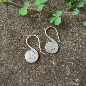 Fine Hill Tribe Silver SPIRAL Earrings