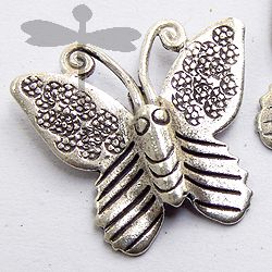 Karen Silver Printed Butterfly Pendant